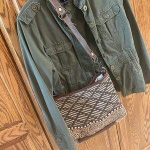 Myra Bag Brown and Cream Patterned Crossbody